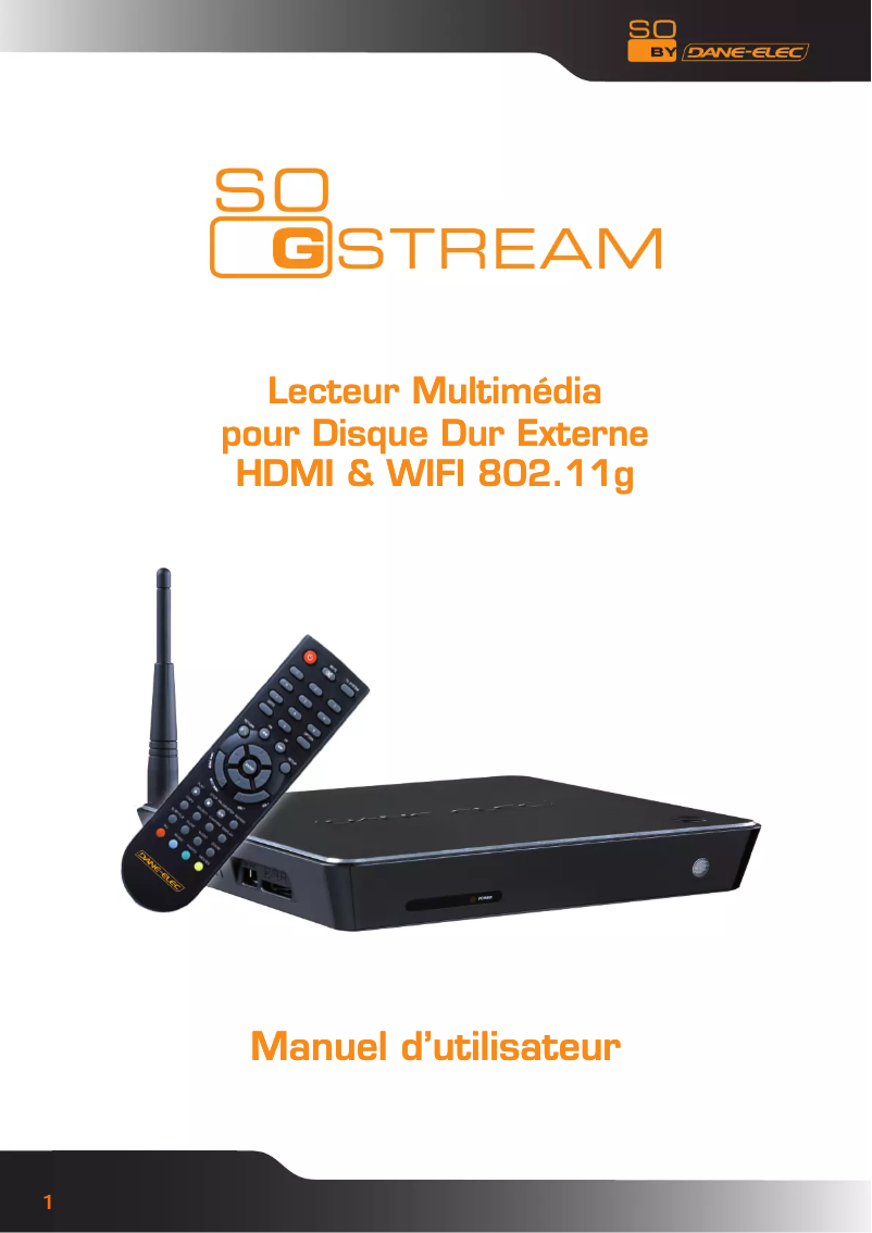 Page 1 de la notice Manuel utilisateur Dane-Elec So G-Stream
