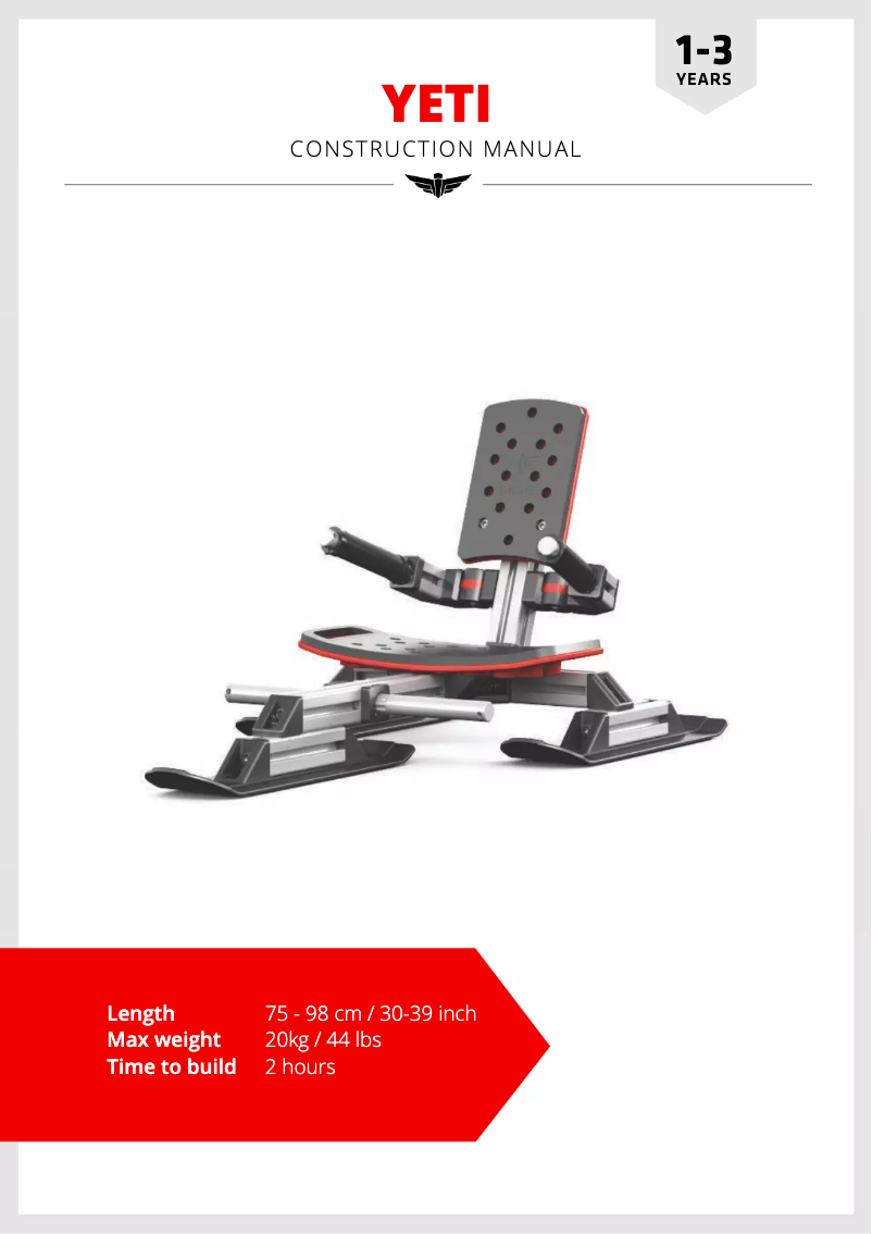 Page 1 de la notice Manuel utilisateur Infento Junior Snow Kit Yeti