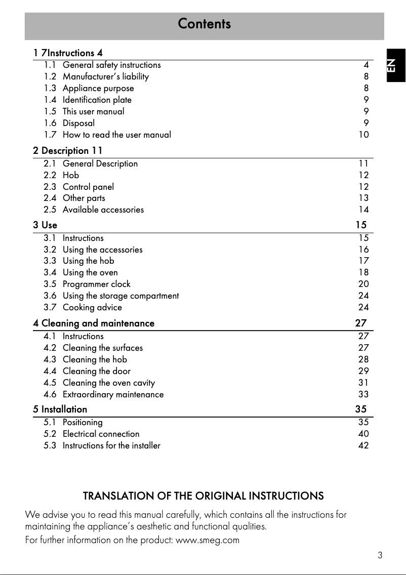 Page n°1 - Fiche technique Smeg CS6CMXA