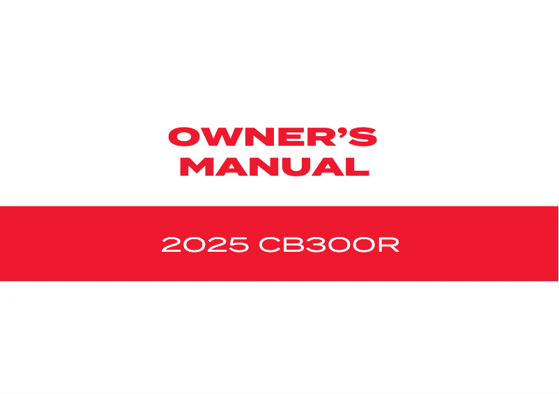Imagen de la primera página del manual del dispositivo CB300R (2025)