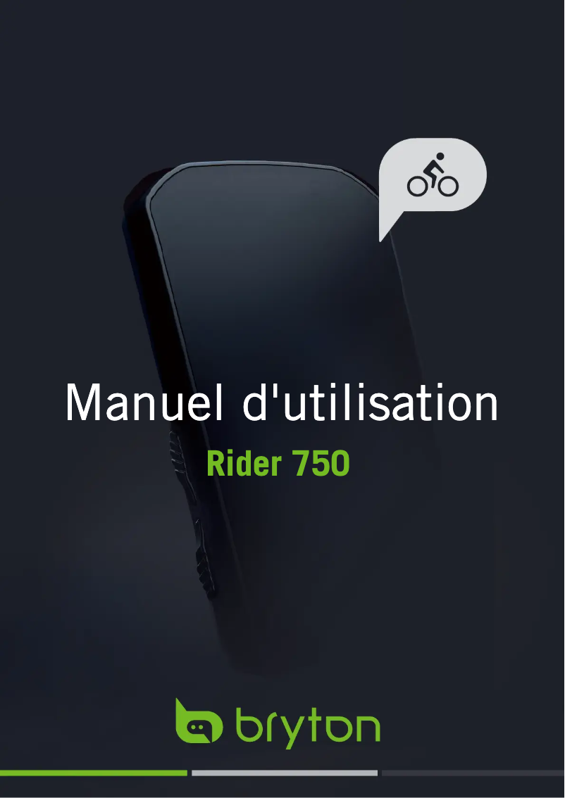 Page n°1 - Manuel utilisateur Bryton Rider 750
