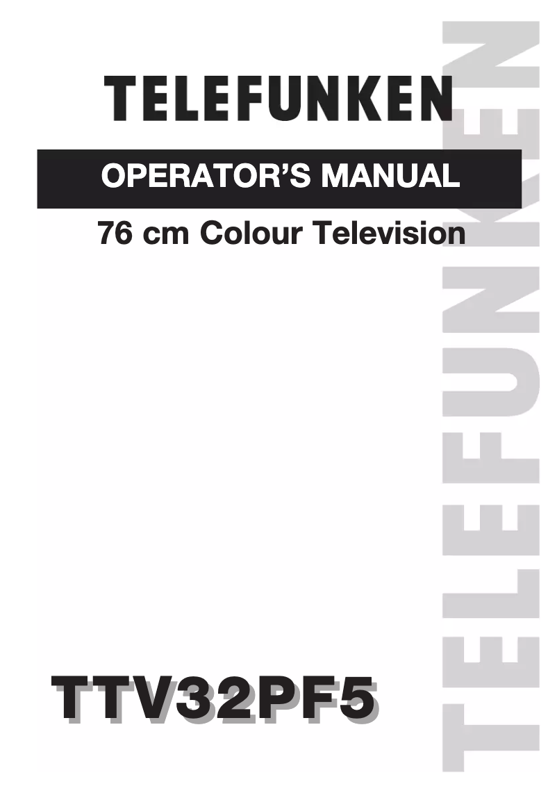 Image de la première page du manuel de l'appareil TTV-32PF5