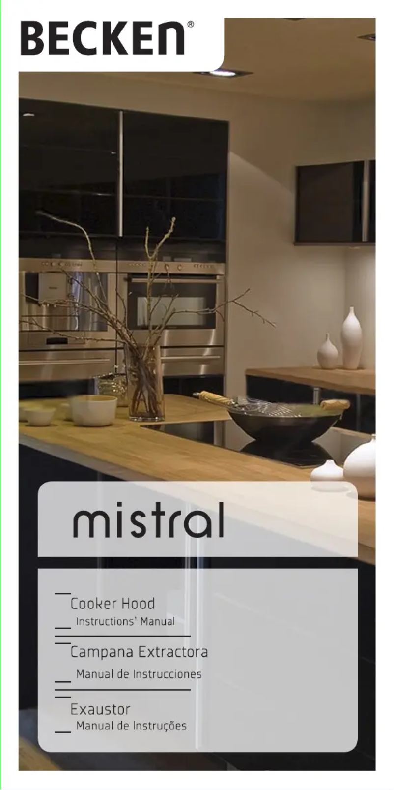 Image de la première page du manuel de l'appareil Mistral