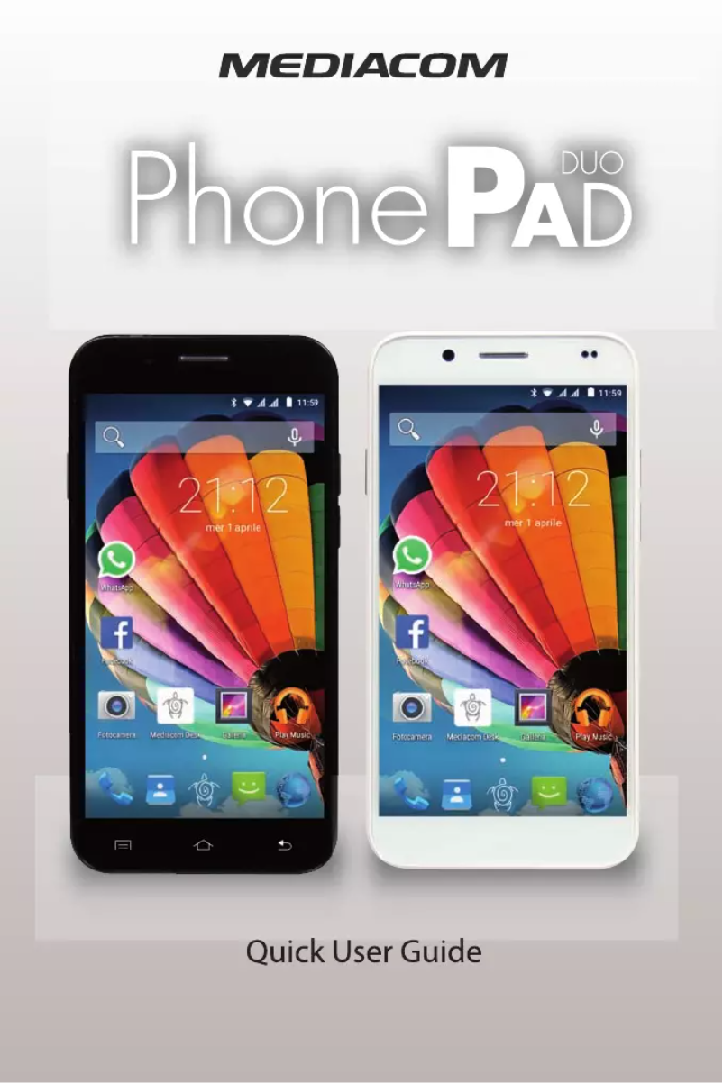 Page 1 de la notice Manuel utilisateur Mediacom PhonePad Duo G512