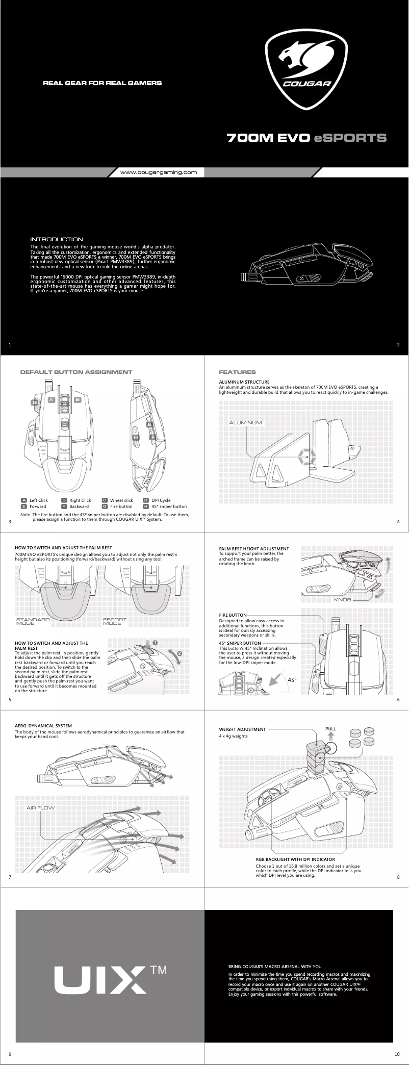 Page n°1 - Manuel utilisateur Cougar 700M EVO eSPORTS