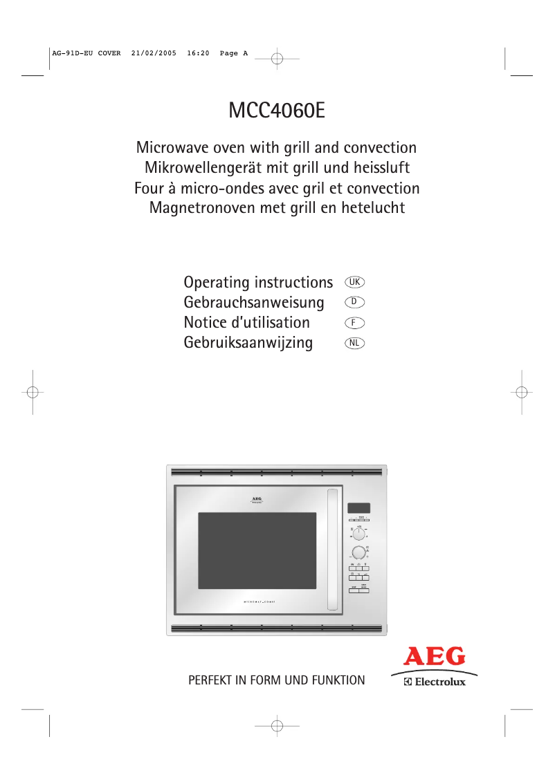 Page n°1 - Manuel utilisateur AEG MCC4060EA