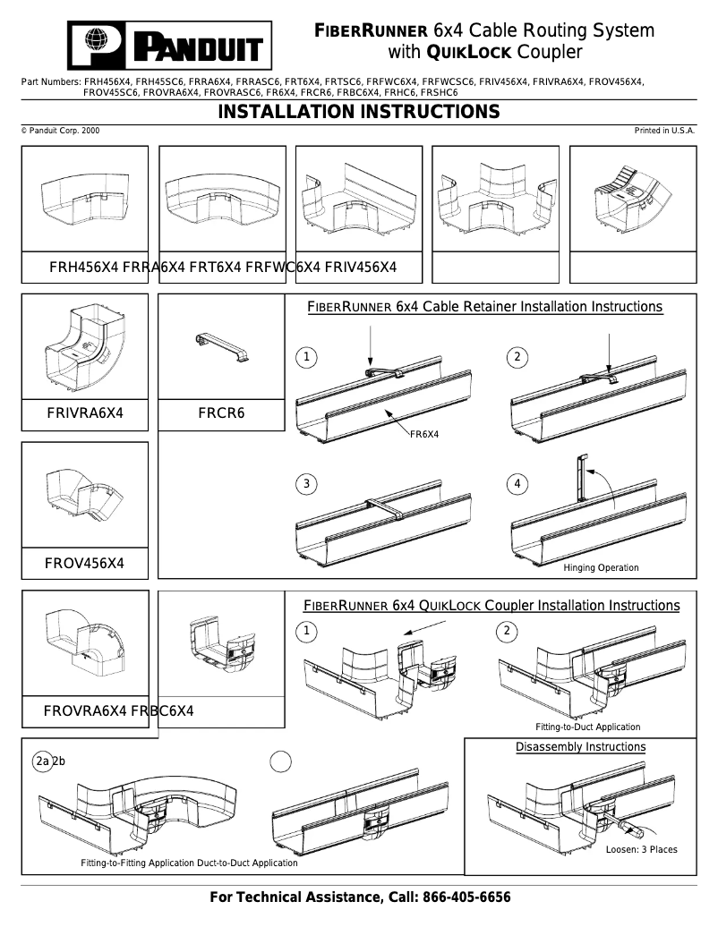 Page 1 de la notice Manuel utilisateur Panduit FR6X4BL6