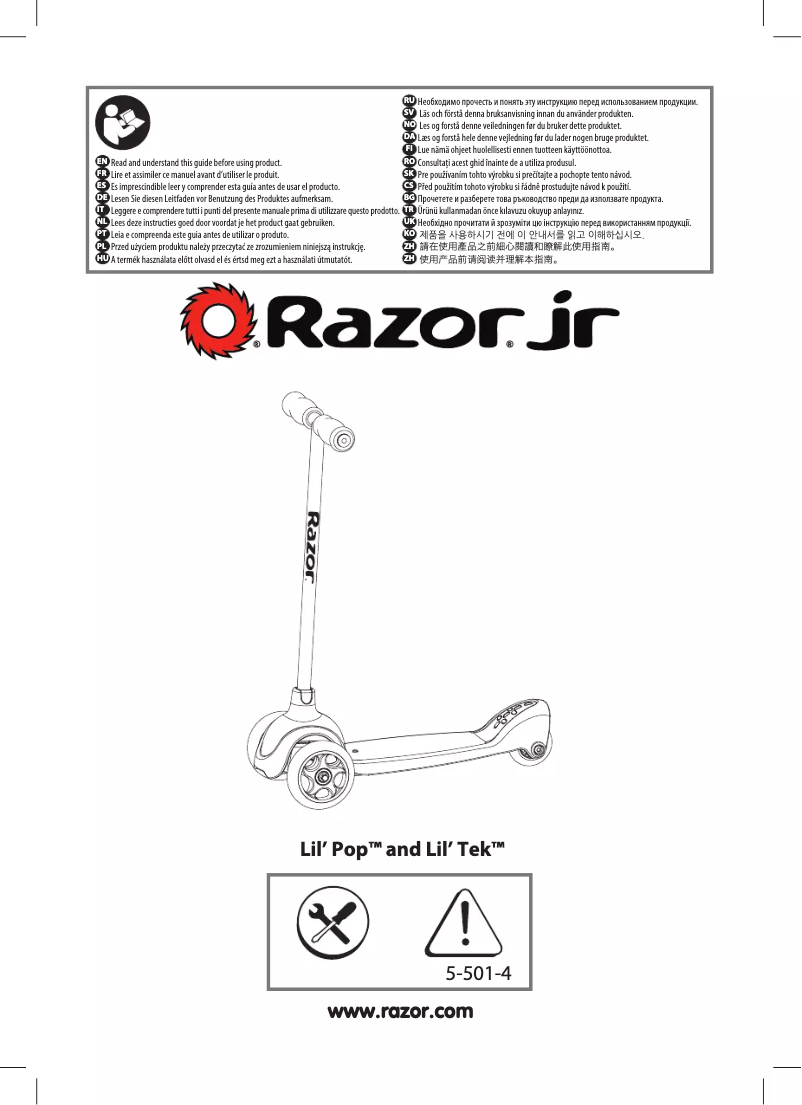 Page 1 de la notice Manuel utilisateur Razor Lil' Tek