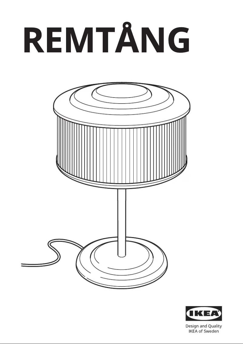 Page 1 de la notice Manuel utilisateur Ikea REMTÅNG 505.400.15