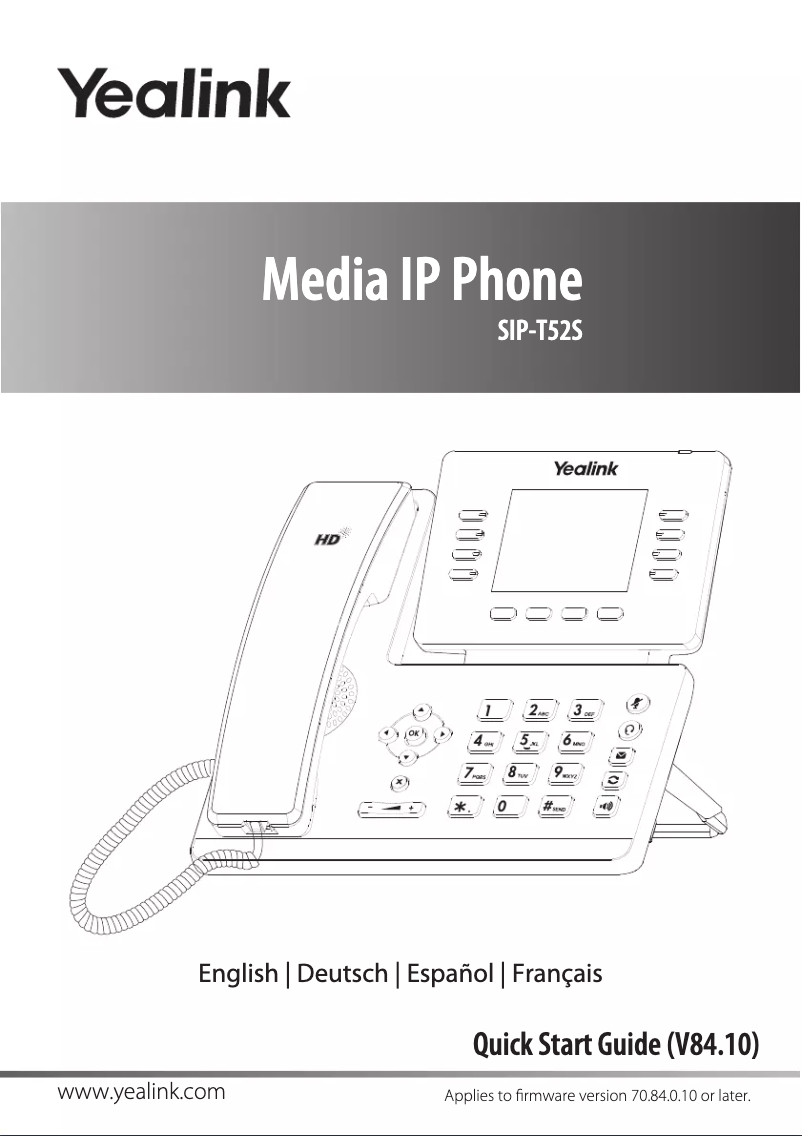 Image de la première page du manuel de l'appareil SIP-T52S