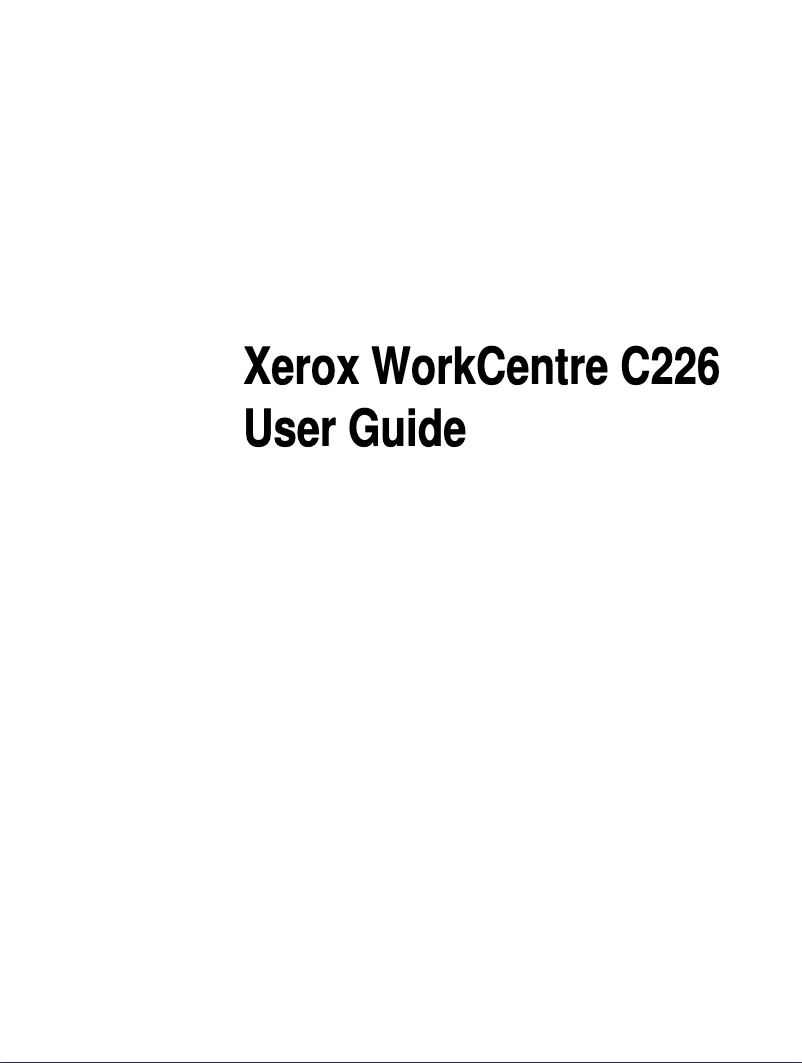Page n°1 - Manuel utilisateur Xerox WorkCentre C226 PSG