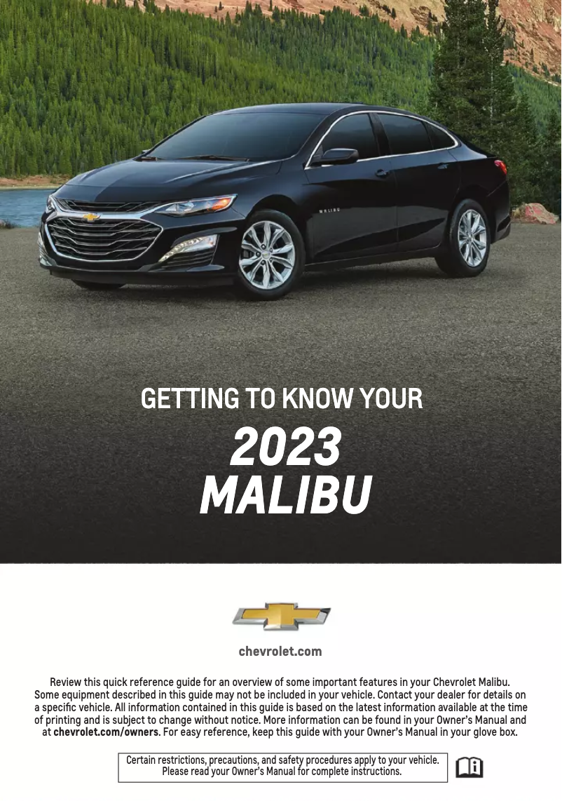 Image de la première page du manuel de l'appareil Malibu (2023)