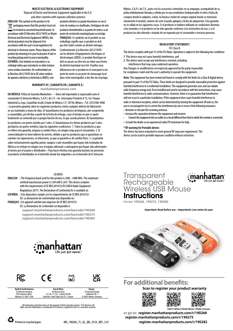 Page n°1 - Manuel utilisateur Manhattan 190268