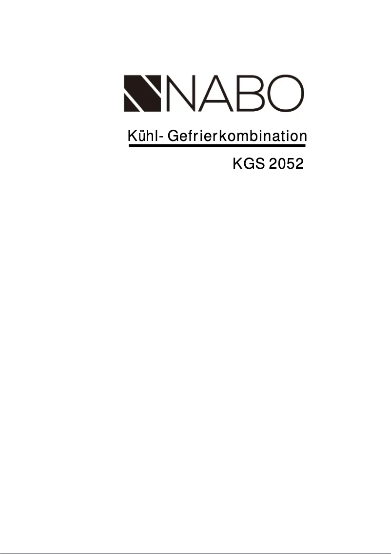 Page 1 de la notice Manuel utilisateur Nabo KGS 2052