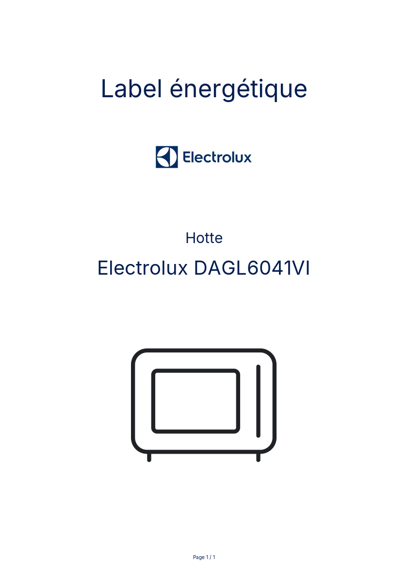 Image de la première page du manuel de l'appareil DAGL6041VI