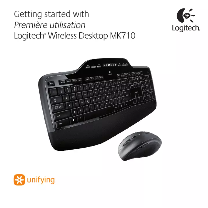 Page 1 de la notice Manuel utilisateur Logitech Wireless Desktop MK710