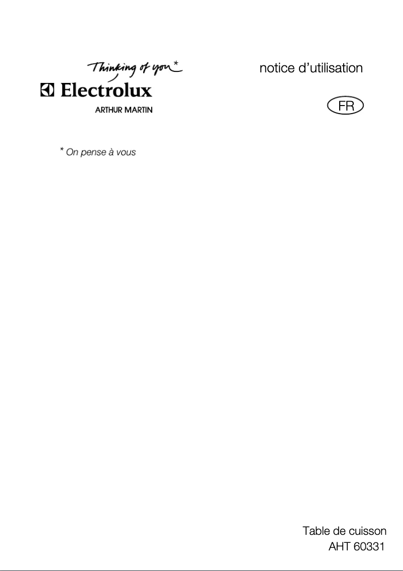 Page n°1 - Manuel utilisateur Arthur Martin-Electrolux AHT60331W