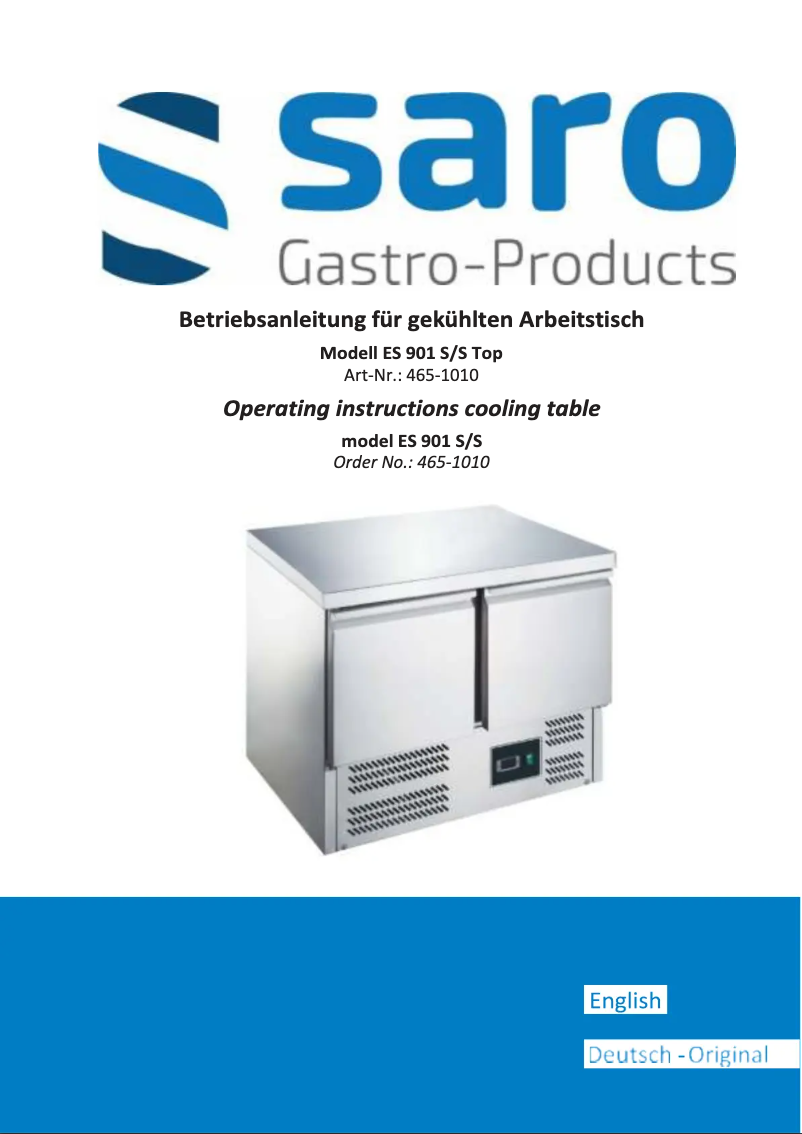 Image de la première page du manuel de l'appareil ES 901 S/S Top