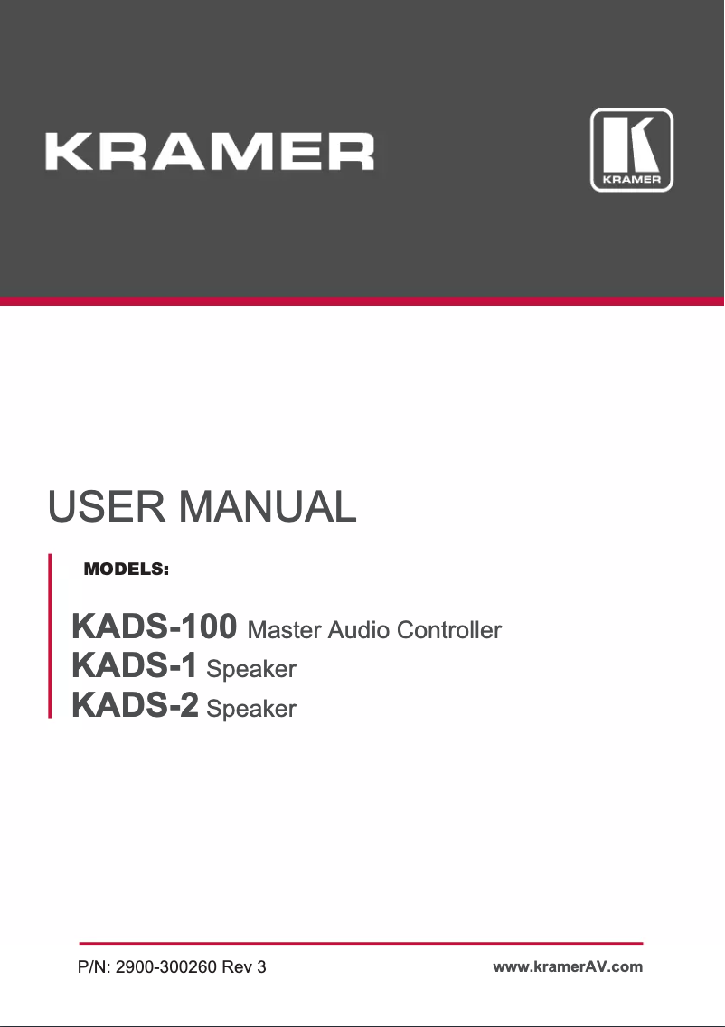 Page 1 of the manual User Manual Kramer KADS-1