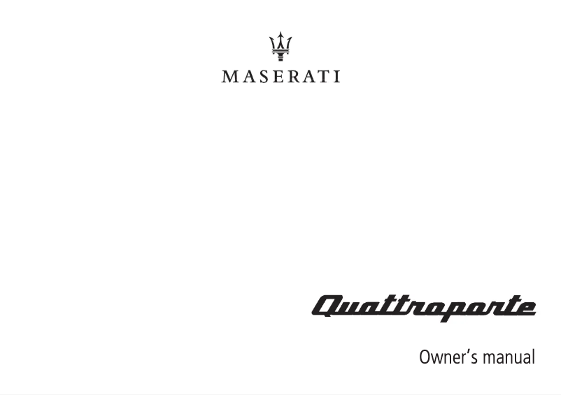 Page n°1 - Manuel utilisateur Maserati Quattroporte (2018)