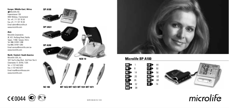 Page n°1 - Manuel utilisateur Microlife BP A100