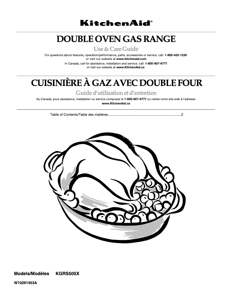 Page n°1 - Manuel d'utilisation et d'entretien KitchenAid Architect KGRS505X