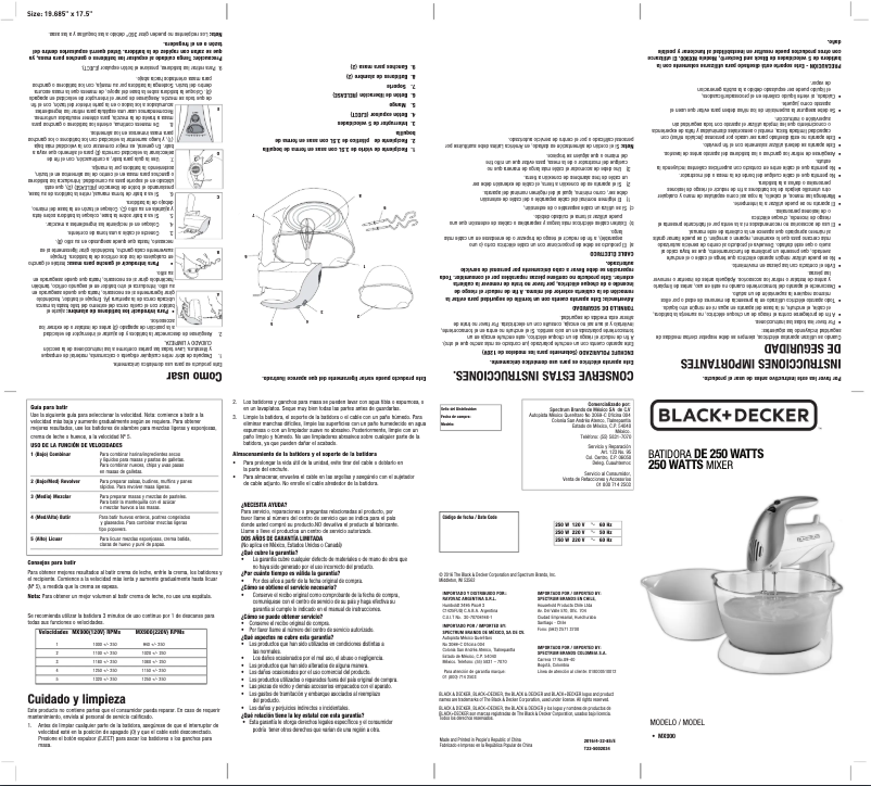 Page n°1 - Manuel utilisateur Black & Decker MX900R