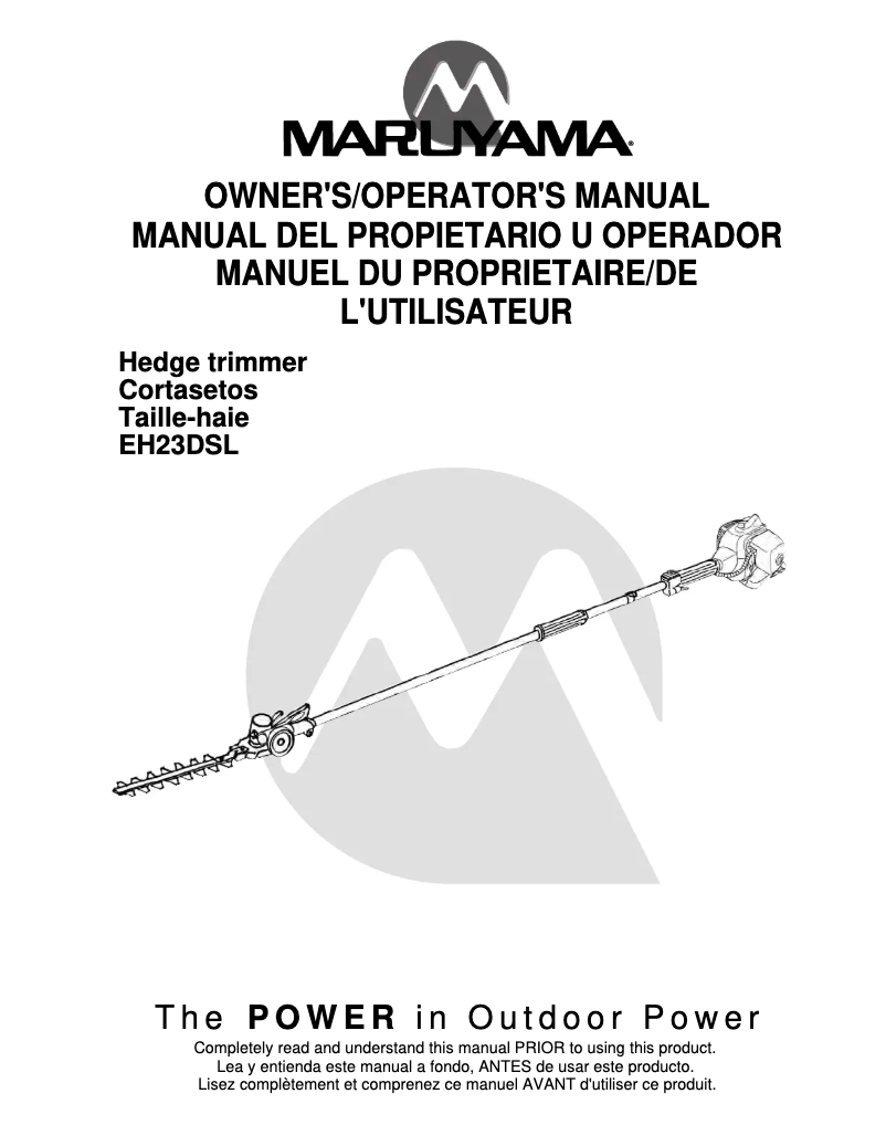 Page 1 de la notice Manuel utilisateur Maruyama EH23DSL