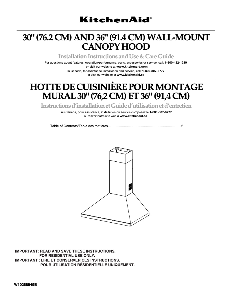 Page 1 de la notice Manuel utilisateur KitchenAid KWCS100WSS