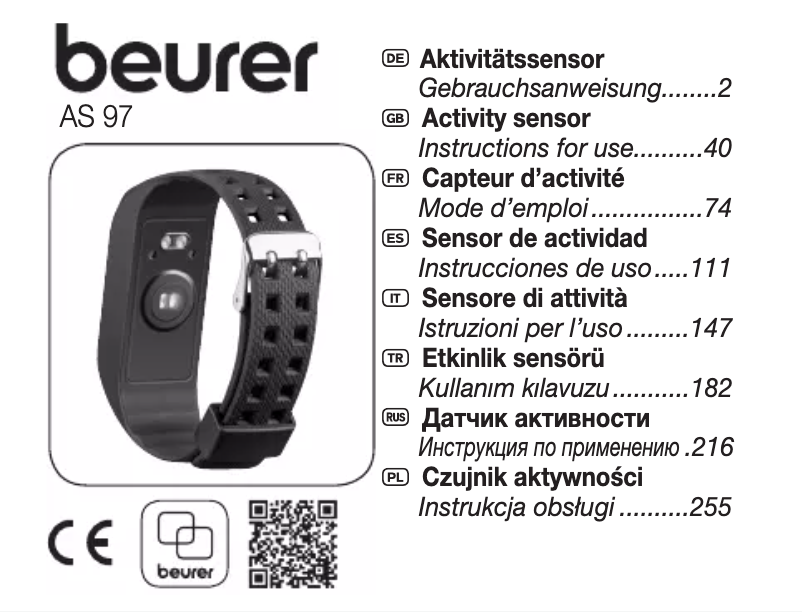 Page n°1 - Manuel utilisateur Beurer AS 97