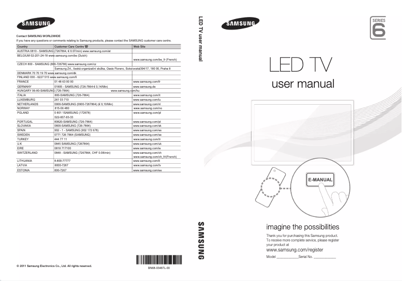 Página 1 del manual Guía de inicio rápido Samsung UE37D6757WK