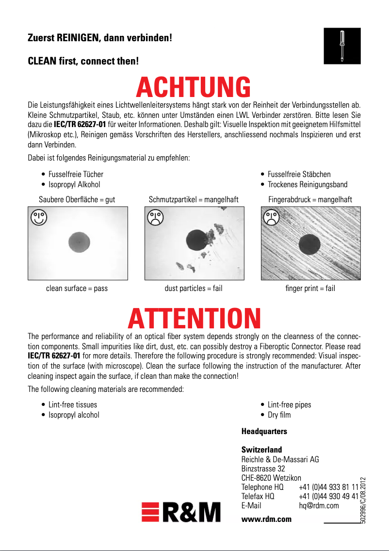 Page 1 de la notice Manuel utilisateur R&M 2.5m LC
