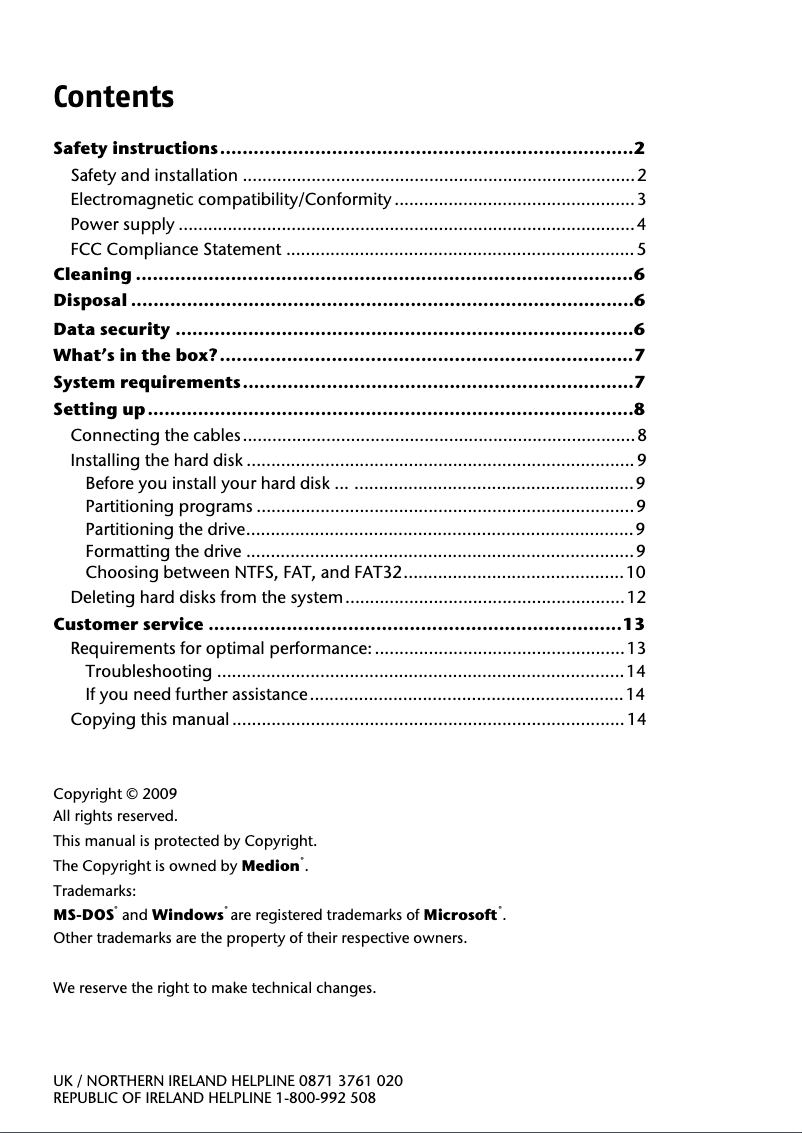 Page n°1 - Manuel utilisateur Medion P83741 (MD 90131)