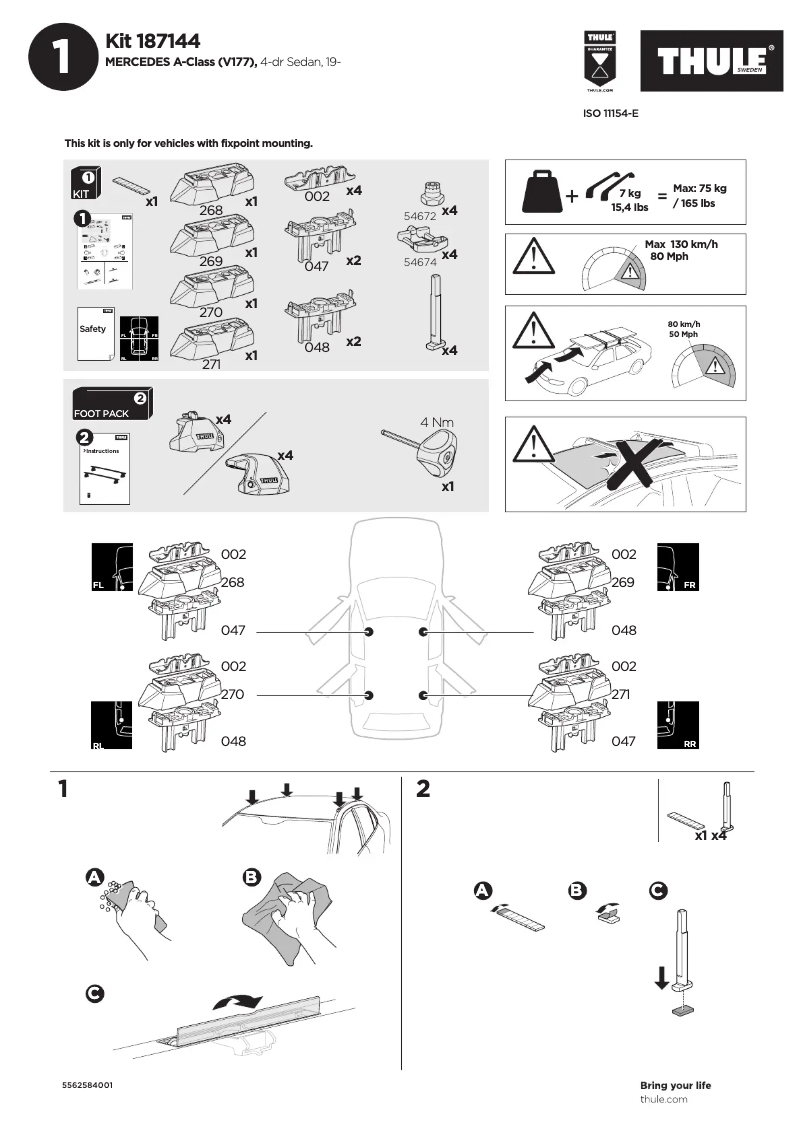 Página 1 del manual Manual de usuario Thule Kit 187144