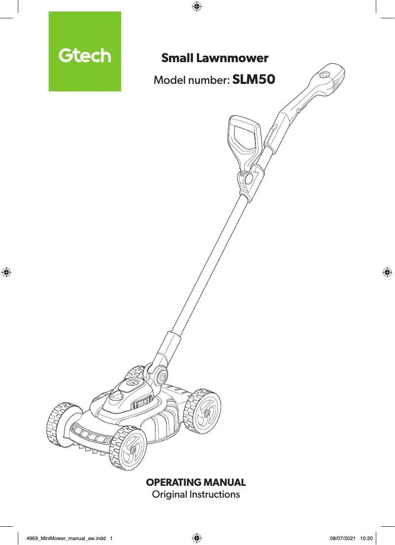 Page 1 de la notice Manuel utilisateur Gtech SLM50