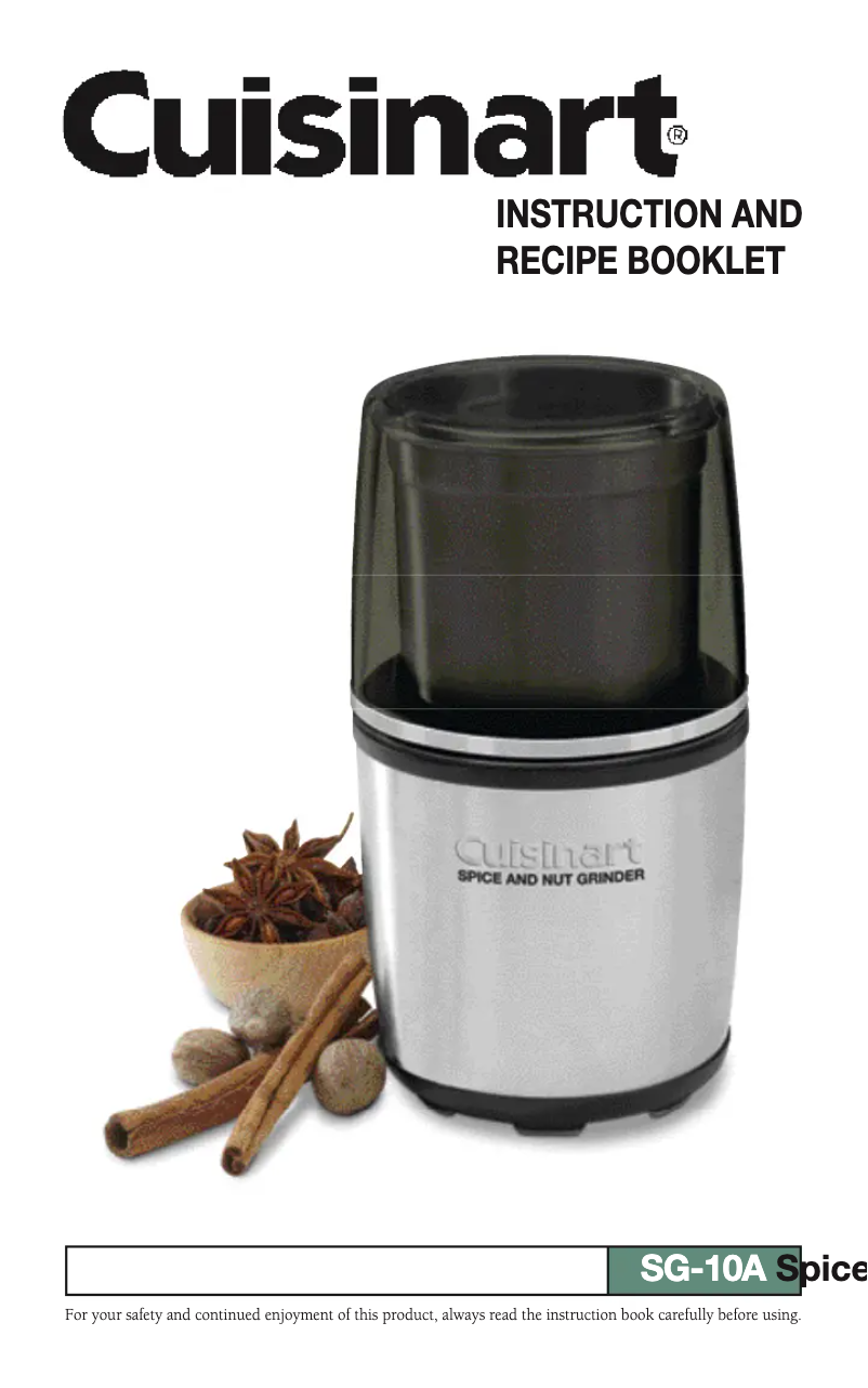 Page 1 de la notice Manuel utilisateur Cuisinart SG-10A