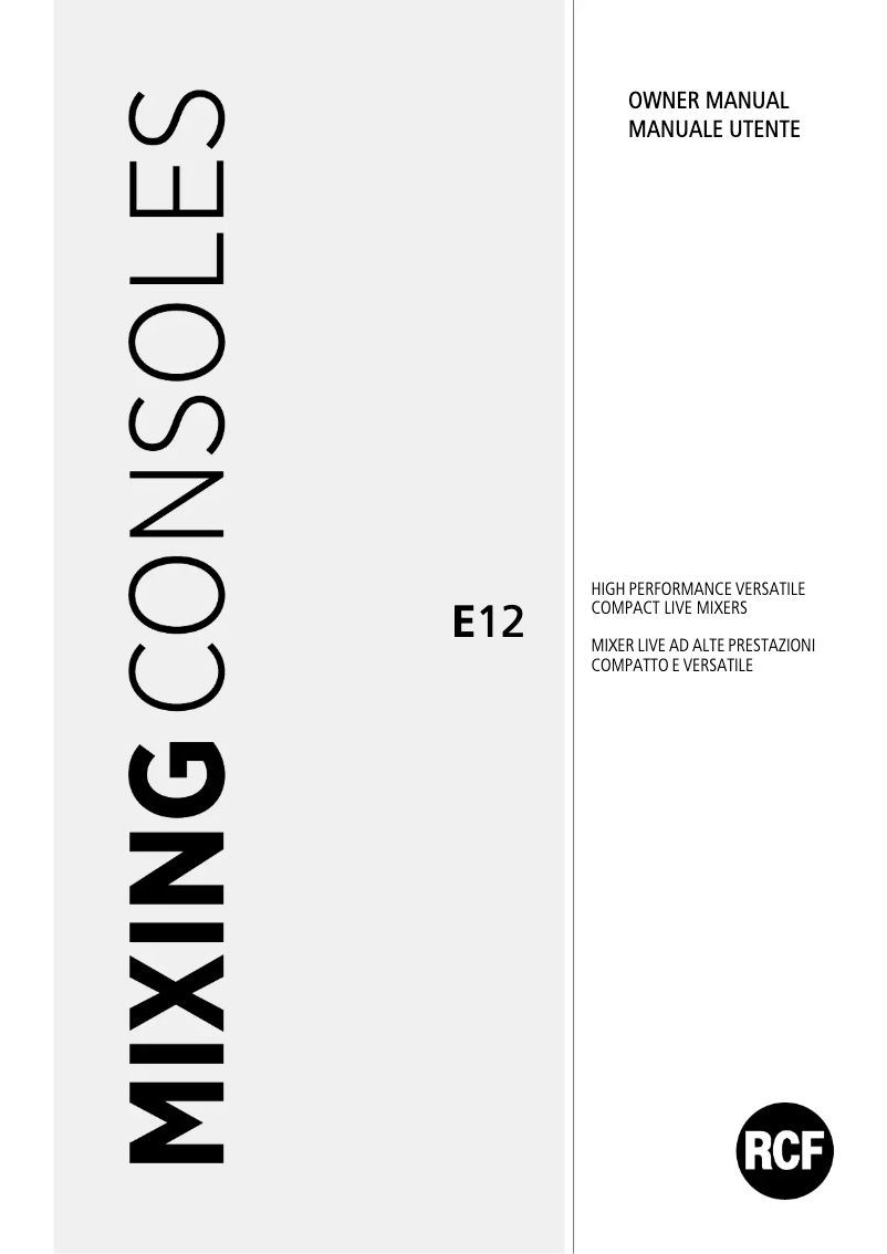 Image de la première page du manuel de l'appareil E 12