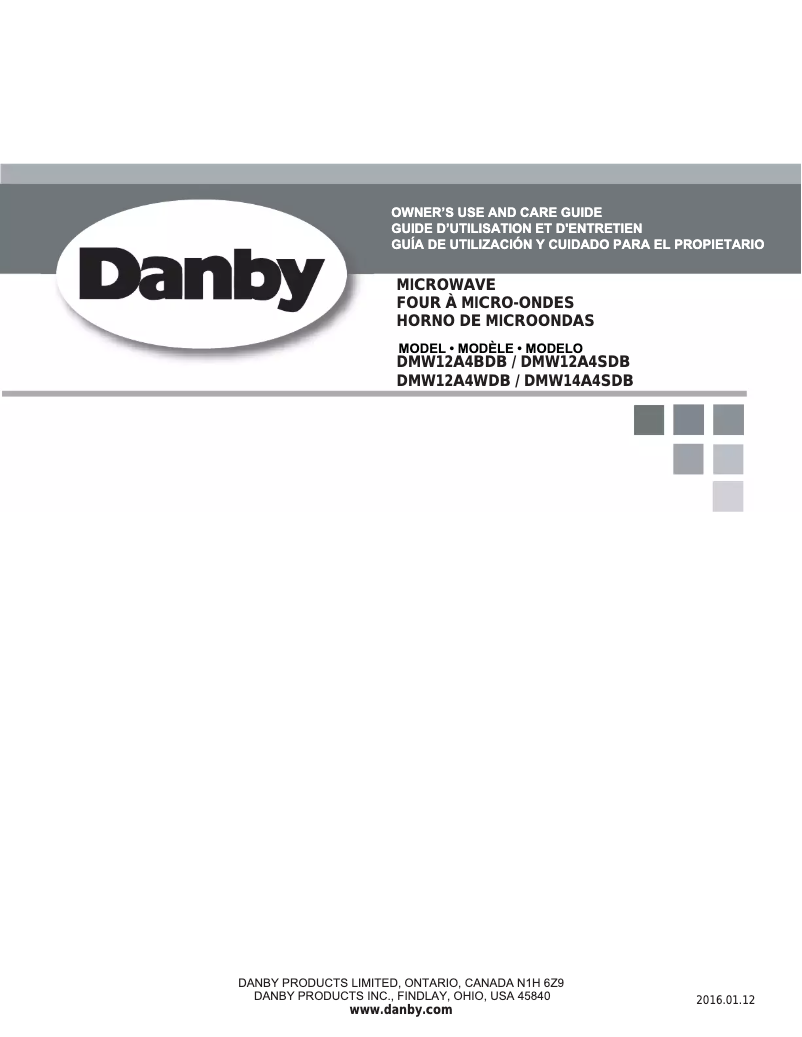 Page 1 de la notice Mode d'emploi Danby DMW12A4BDB