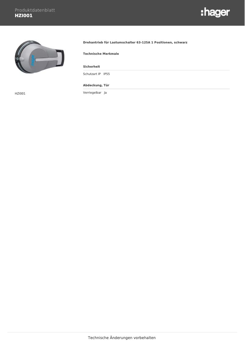 Page n°1 - Manuel utilisateur Hager HZI001