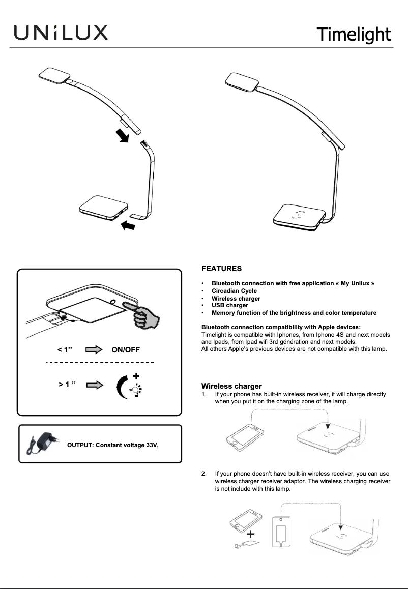 Page n°1 - Manuel utilisateur Unilux Timelight