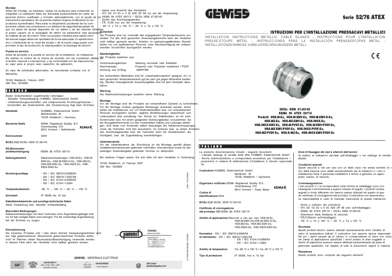Page 1 de la notice Manuel utilisateur Gewiss GW76926