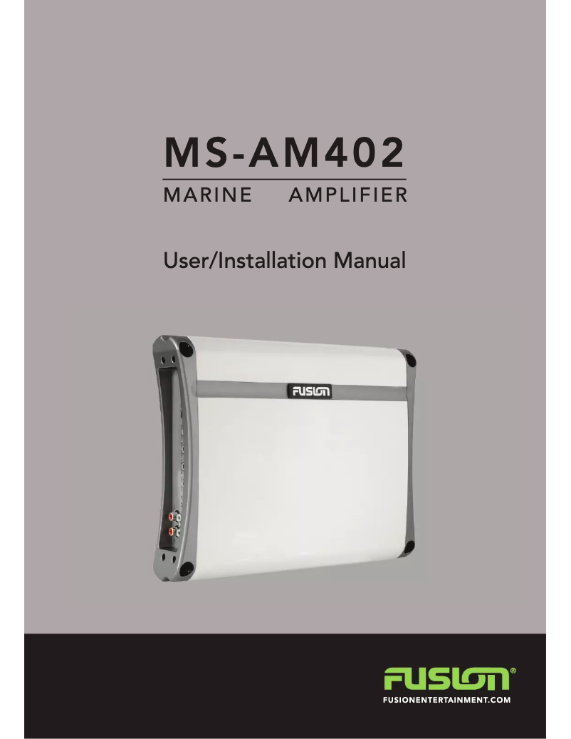 Page 1 de la notice Manuel utilisateur Fusion MS-AM402