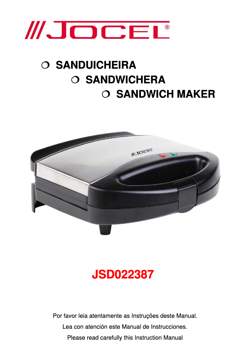Page 1 de la notice Manuel utilisateur Jocel JSD022387
