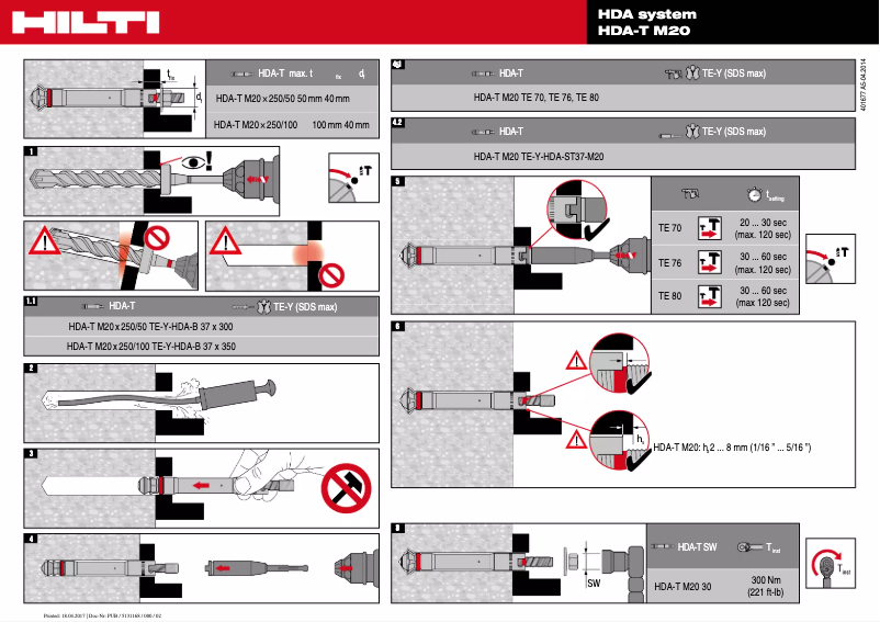 Página 1 del manual Instrucciones / montaje Hilti HDA-T