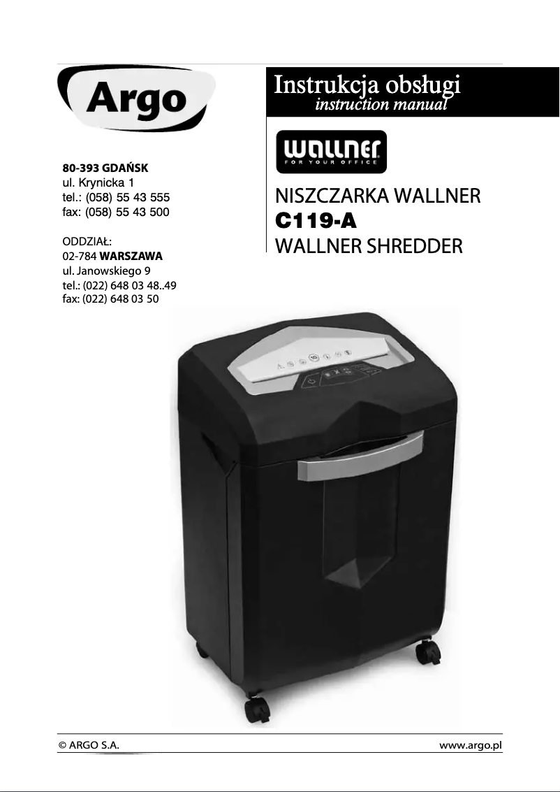 Page n°1 - Manuel utilisateur Wallner C119-A