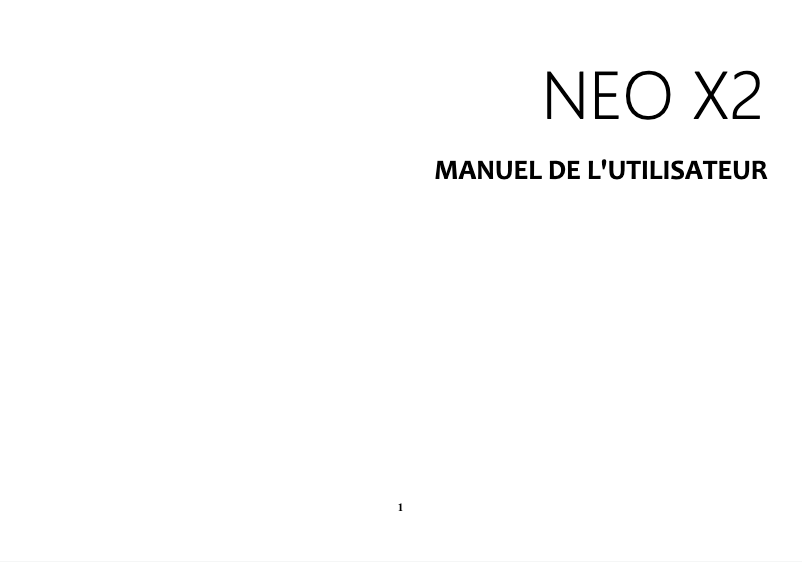 Page n°1 - Manuel utilisateur BLU Neo X2