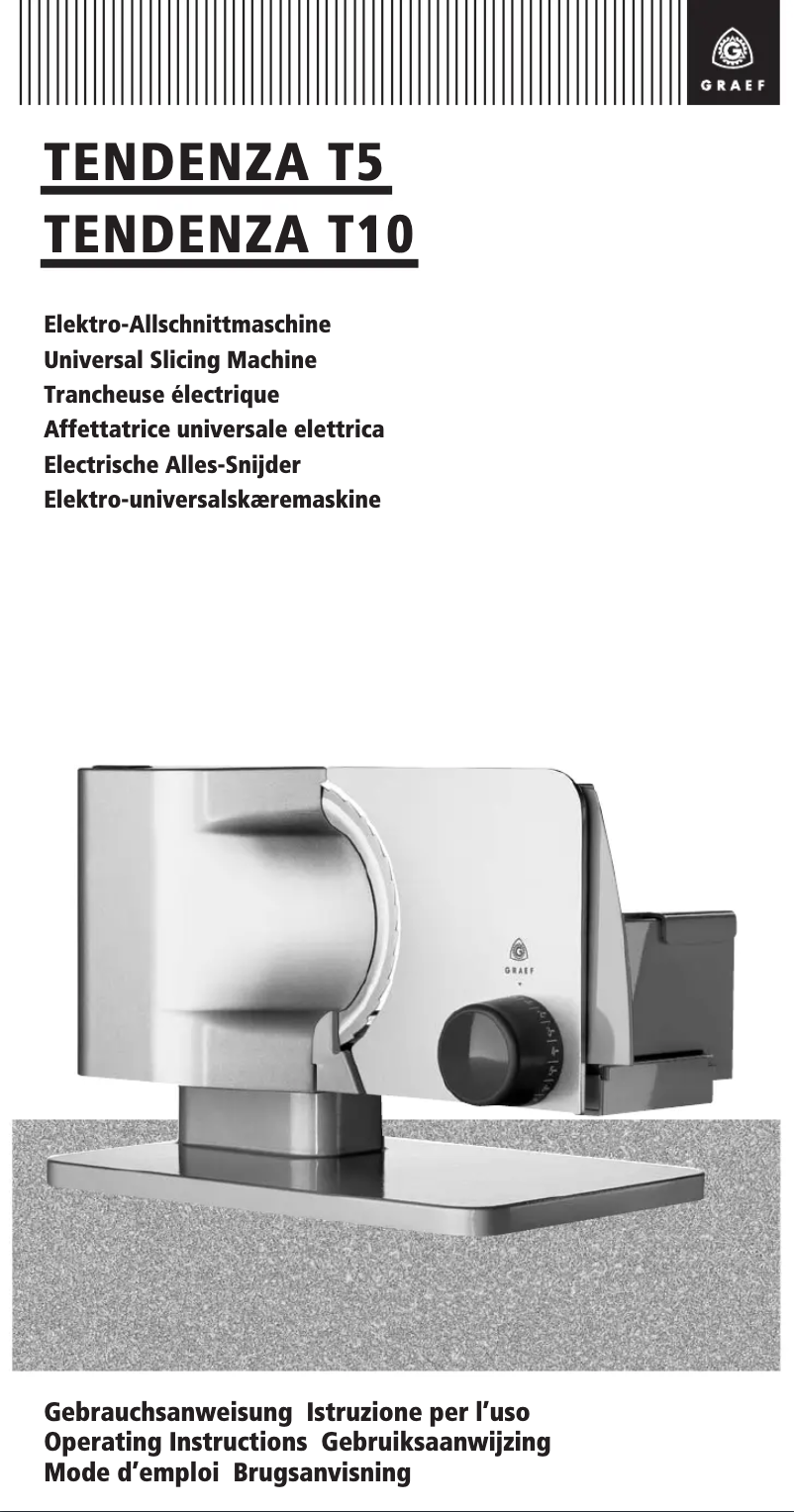 Page n°1 - Manuel utilisateur Graef Tendenza T 5