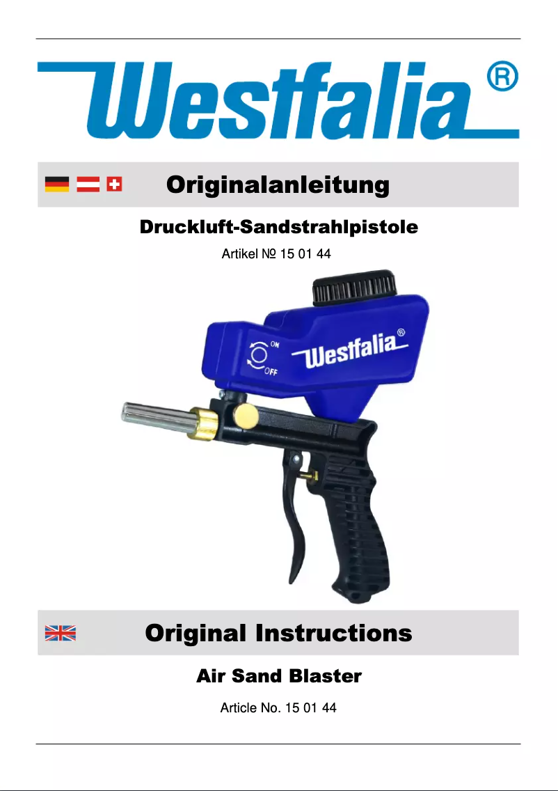 Page n°1 - Manuel utilisateur Westfalia 150144