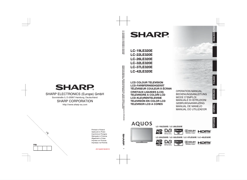 Page 1 de la notice Manuel utilisateur Sharp LC-22LE320E