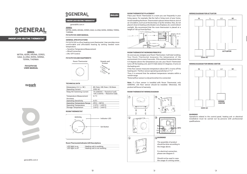 Page n°1 - Manuel utilisateur GENERAL Life FH10S